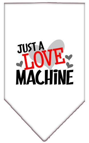 Love Machine Screen Print Bandana White Small